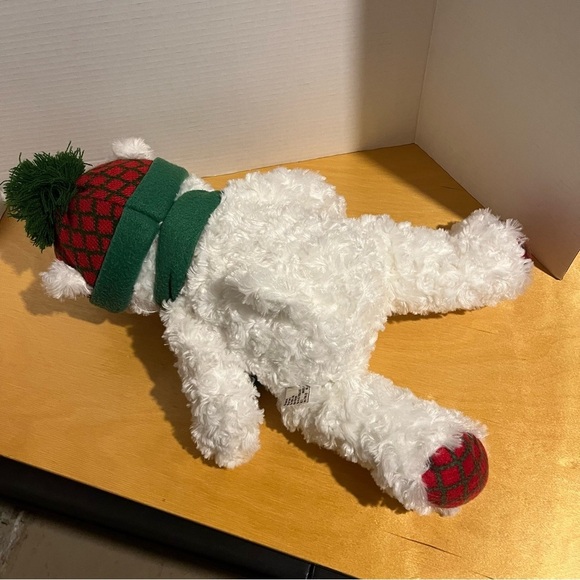 Hugfun White Polar Bear Plush Holiday Winter with Hat and Scarf 19" - Picture 3 of 5